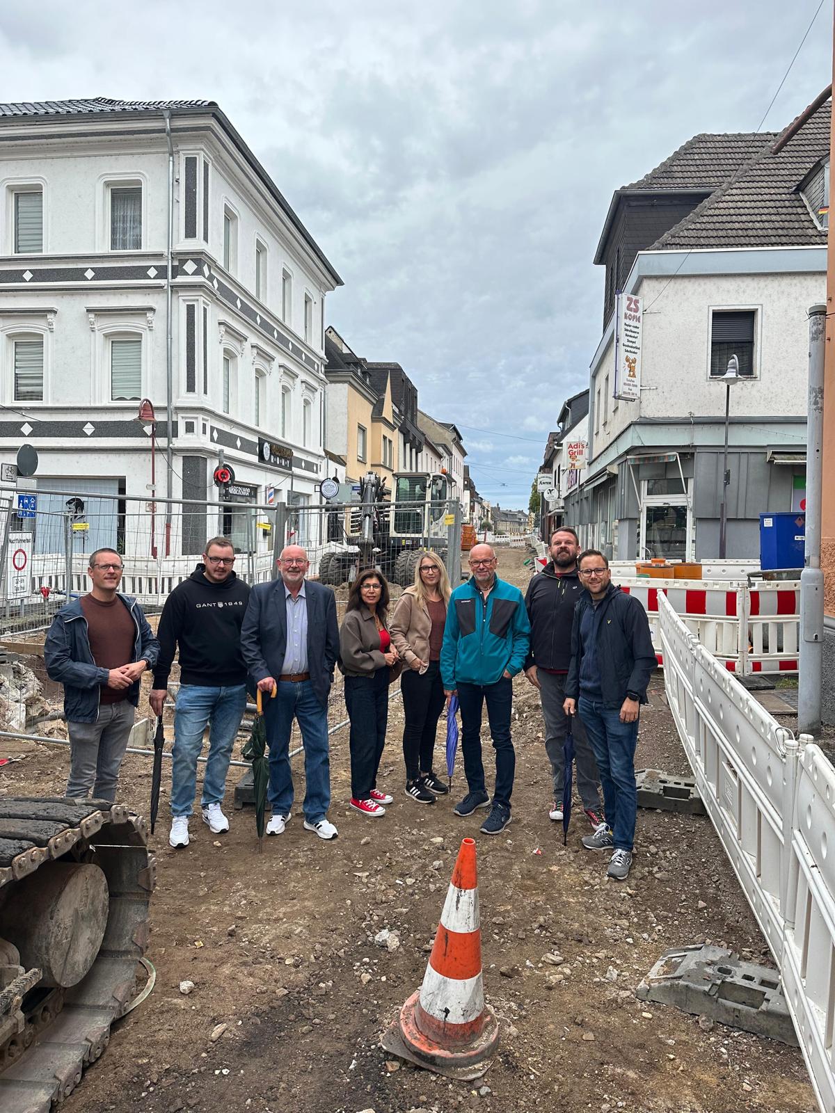 SPD Bendorf bei der Baustelle auf der Hauptstraße
